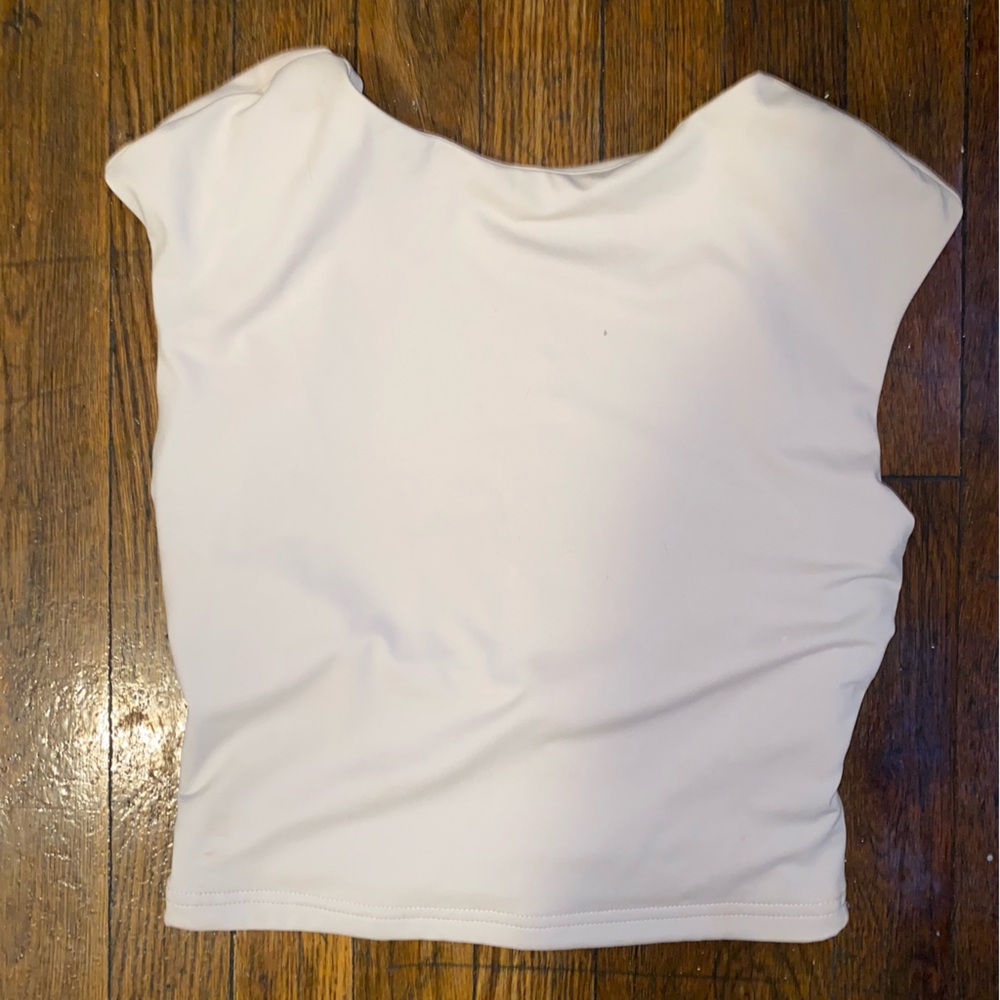 SHEIN nude off the shoulder and backless top